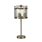 IL31097 Eaton Table Lamp 3 Light E14 Antique Brass/Glass