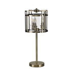 IL31097 Eaton Table Lamp 3 Light E14 Antique Brass/Glass