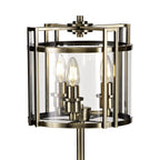 IL31097 Eaton Table Lamp 3 Light E14 Antique Brass/Glass
