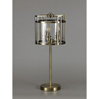 IL31097 Eaton Table Lamp 3 Light E14 Antique Brass/Glass
