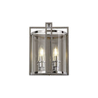 IL31086 Eaton Wall Light 2 Light E14 Polished Chrome/Glass