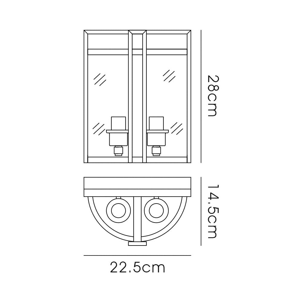 IL31086 Eaton Wall Light 2 Light E14 Polished Chrome/Glass