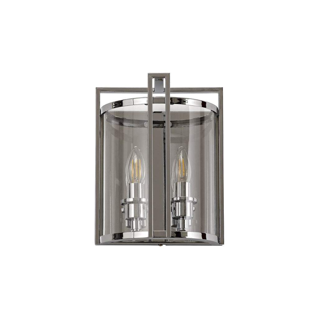 IL31086 Eaton Wall Light 2 Light E14 Polished Chrome/Glass