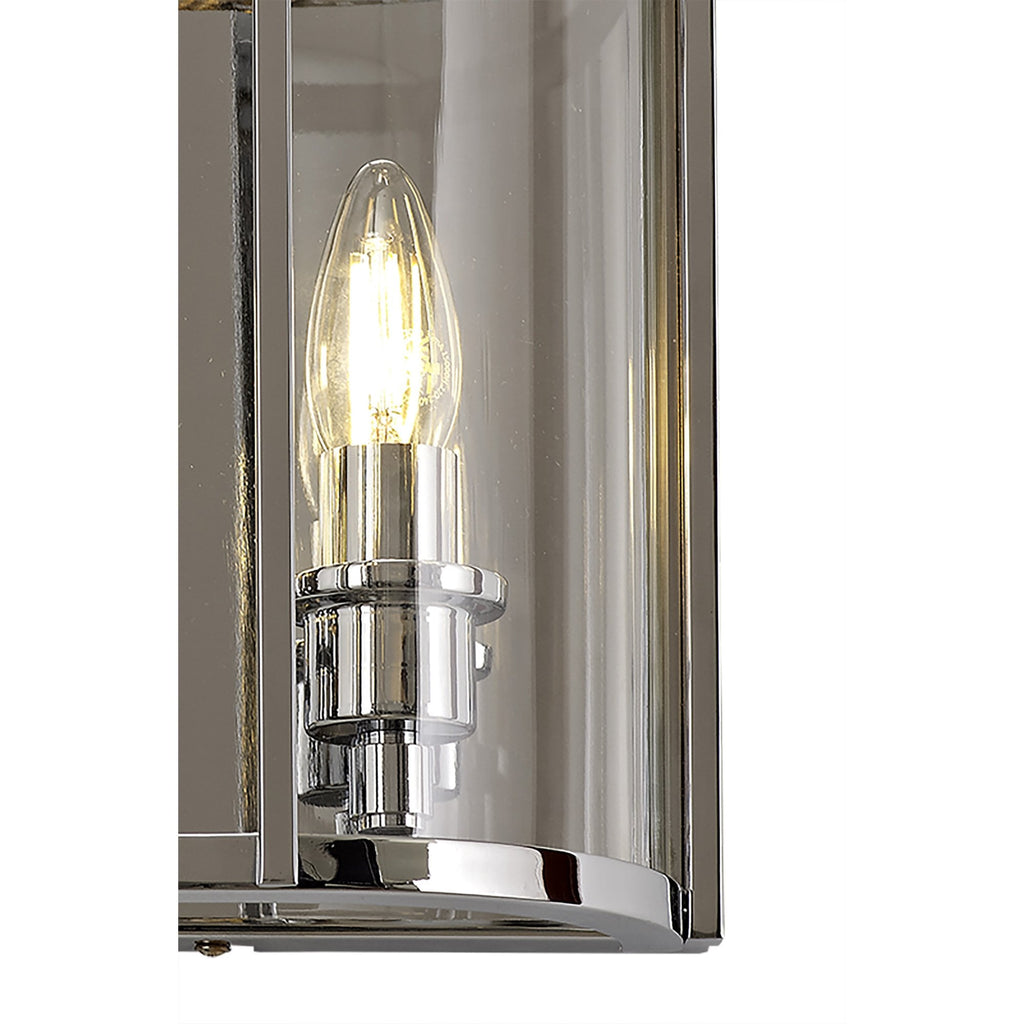 IL31086 Eaton Wall Light 2 Light E14 Polished Chrome/Glass