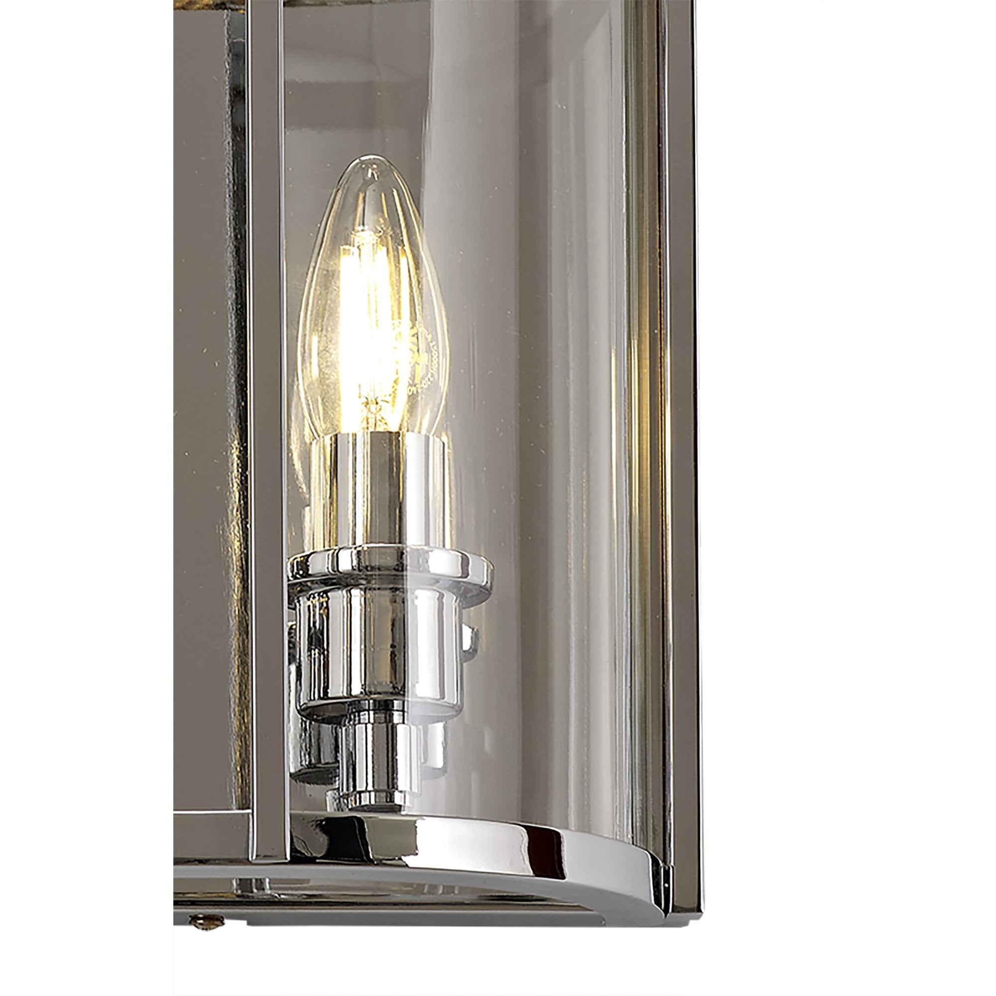 IL31086 Eaton Wall Light 2 Light E14 Polished Chrome/Glass