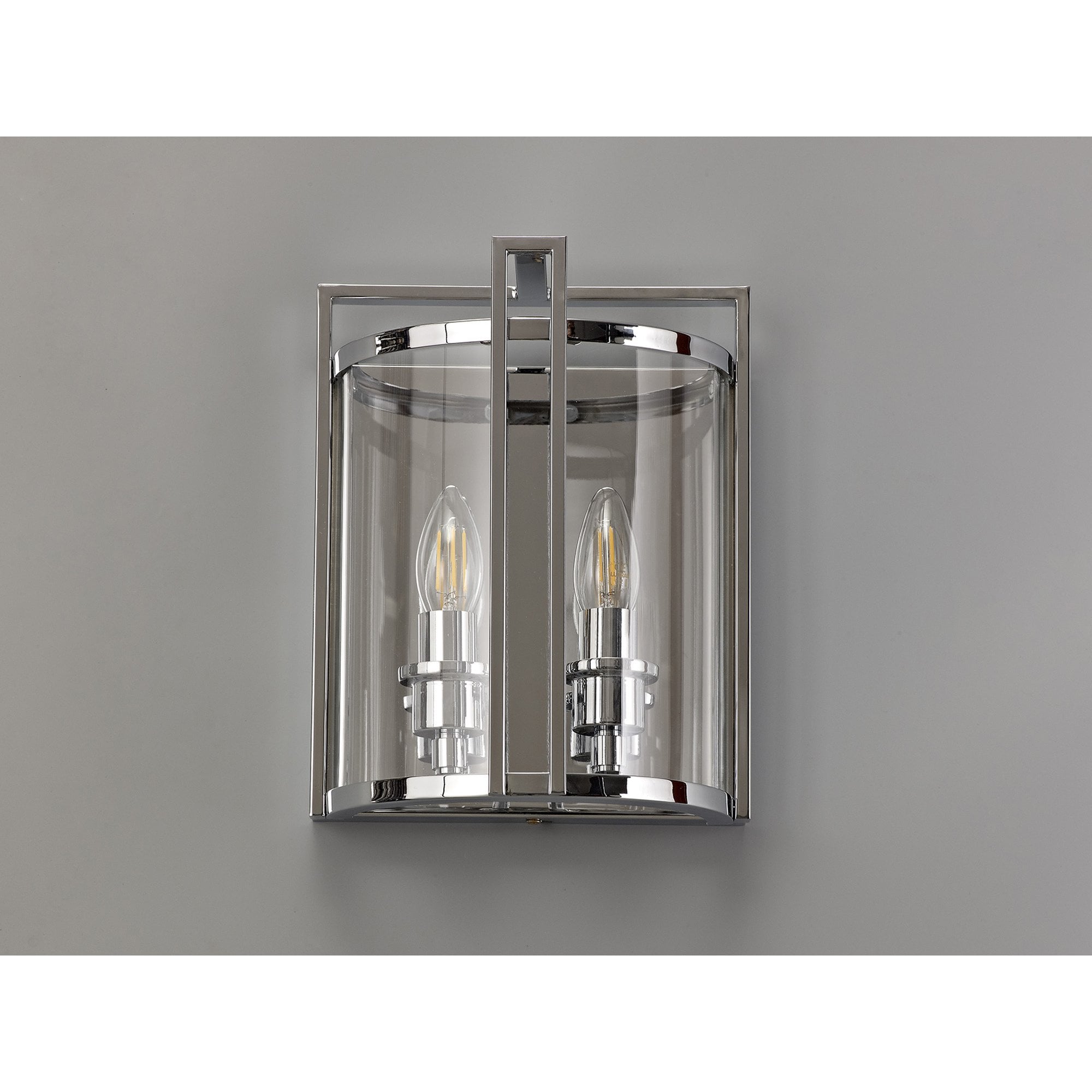 IL31086 Eaton Wall Light 2 Light E14 Polished Chrome/Glass