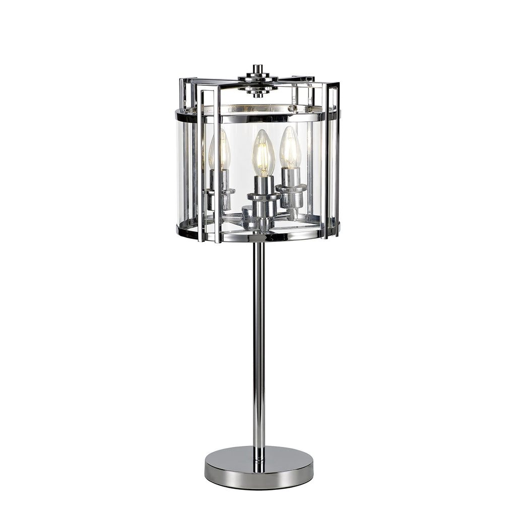 IL31087 Eaton Table Lamp 3 Light E14 Polished Chrome/Glass