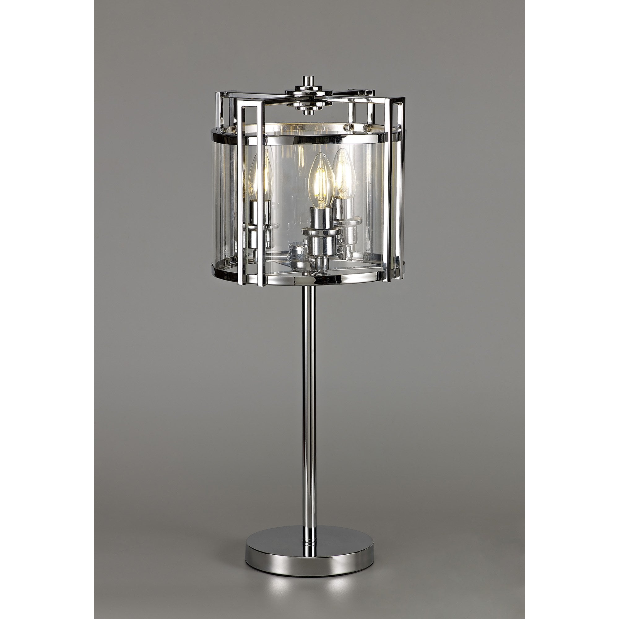 IL31087 Eaton Table Lamp 3 Light E14 Polished Chrome/Glass
