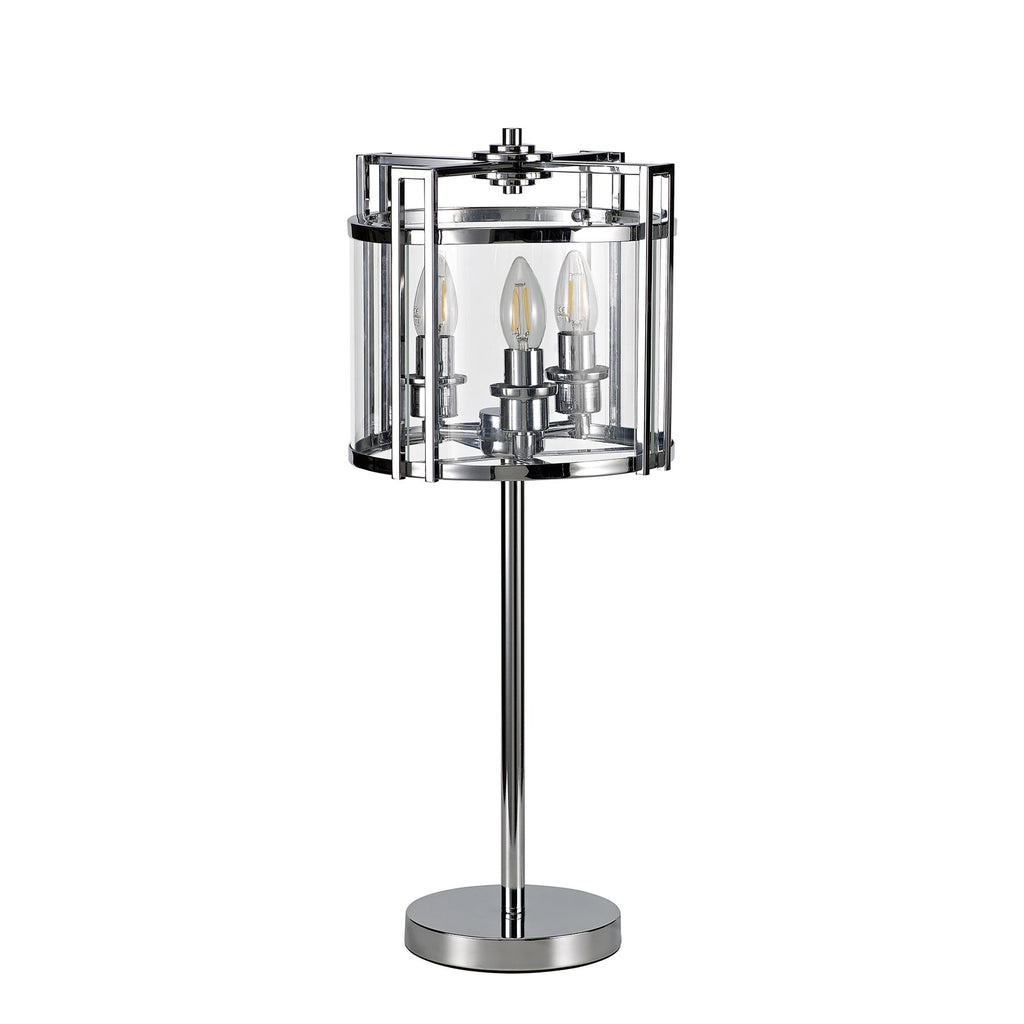 IL31087 Eaton Table Lamp 3 Light E14 Polished Chrome/Glass