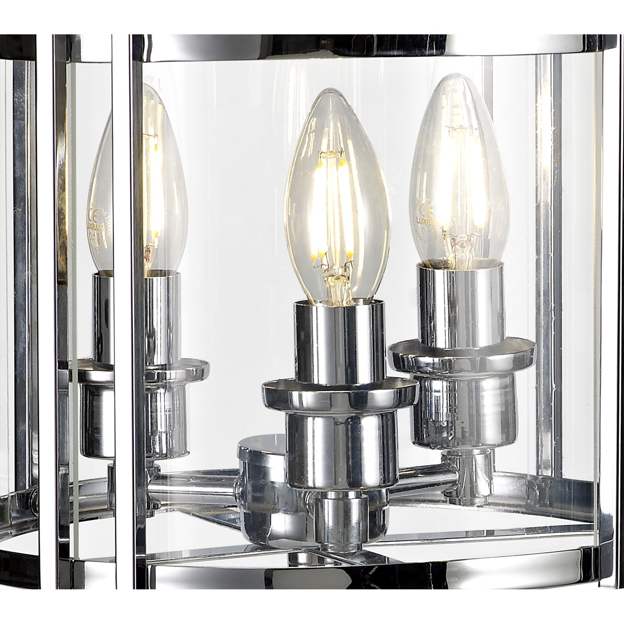 IL31087 Eaton Table Lamp 3 Light E14 Polished Chrome/Glass