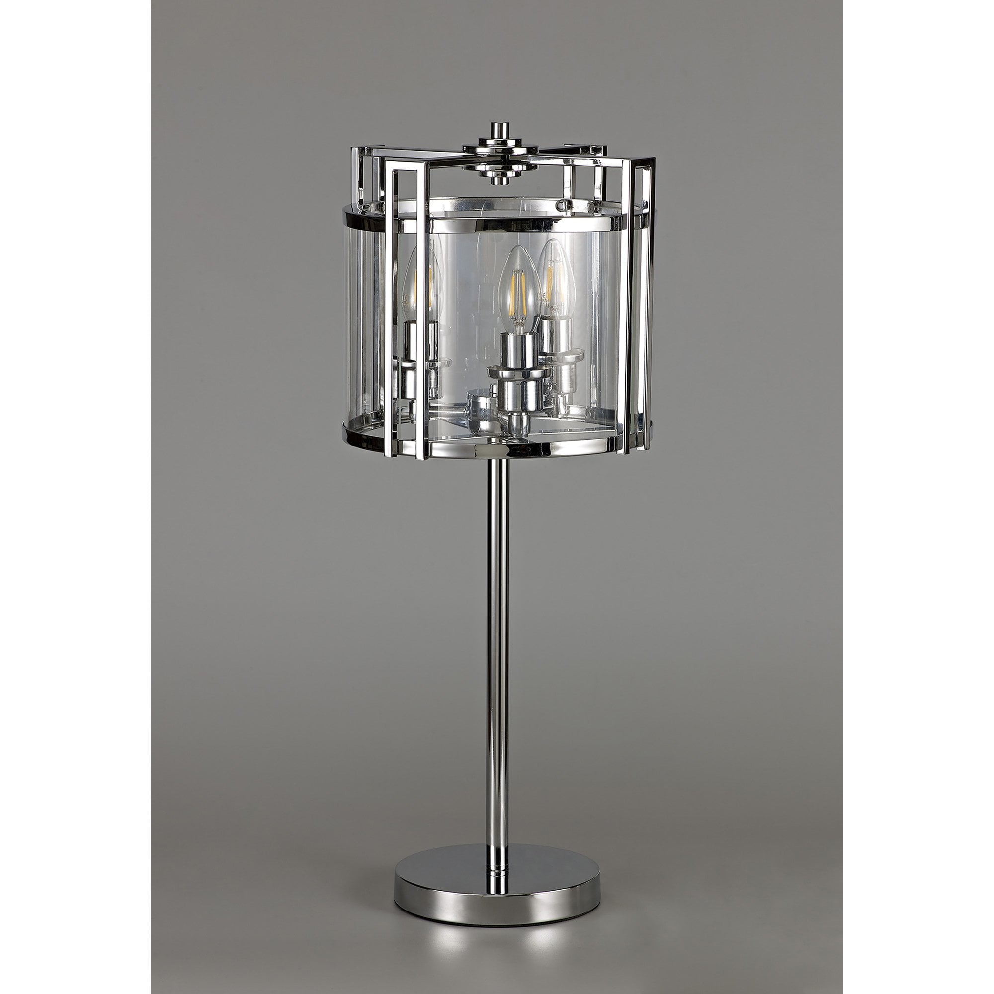 IL31087 Eaton Table Lamp 3 Light E14 Polished Chrome/Glass