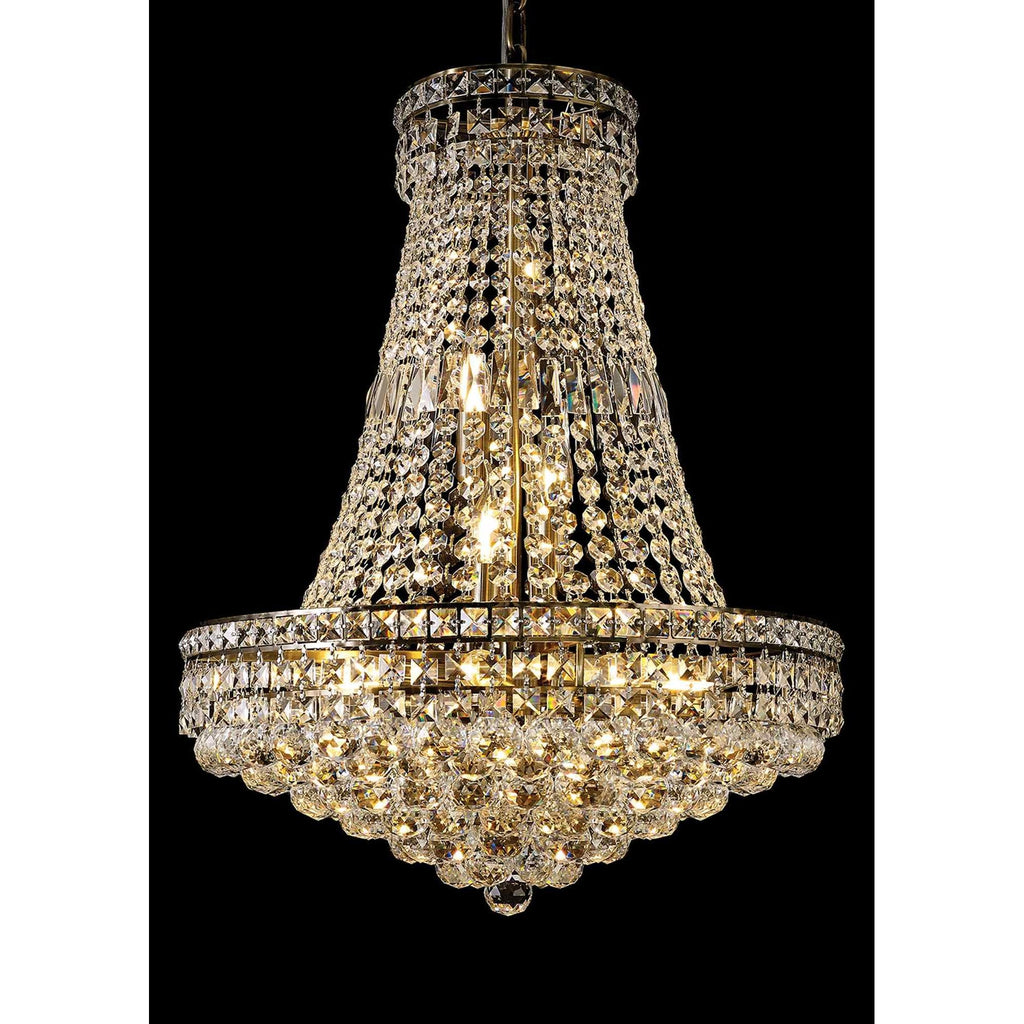 IL32091 Frances Pendant 14 Light E14 Antique Brass/Crystal