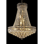 IL32091 Frances Pendant 14 Light E14 Antique Brass/Crystal