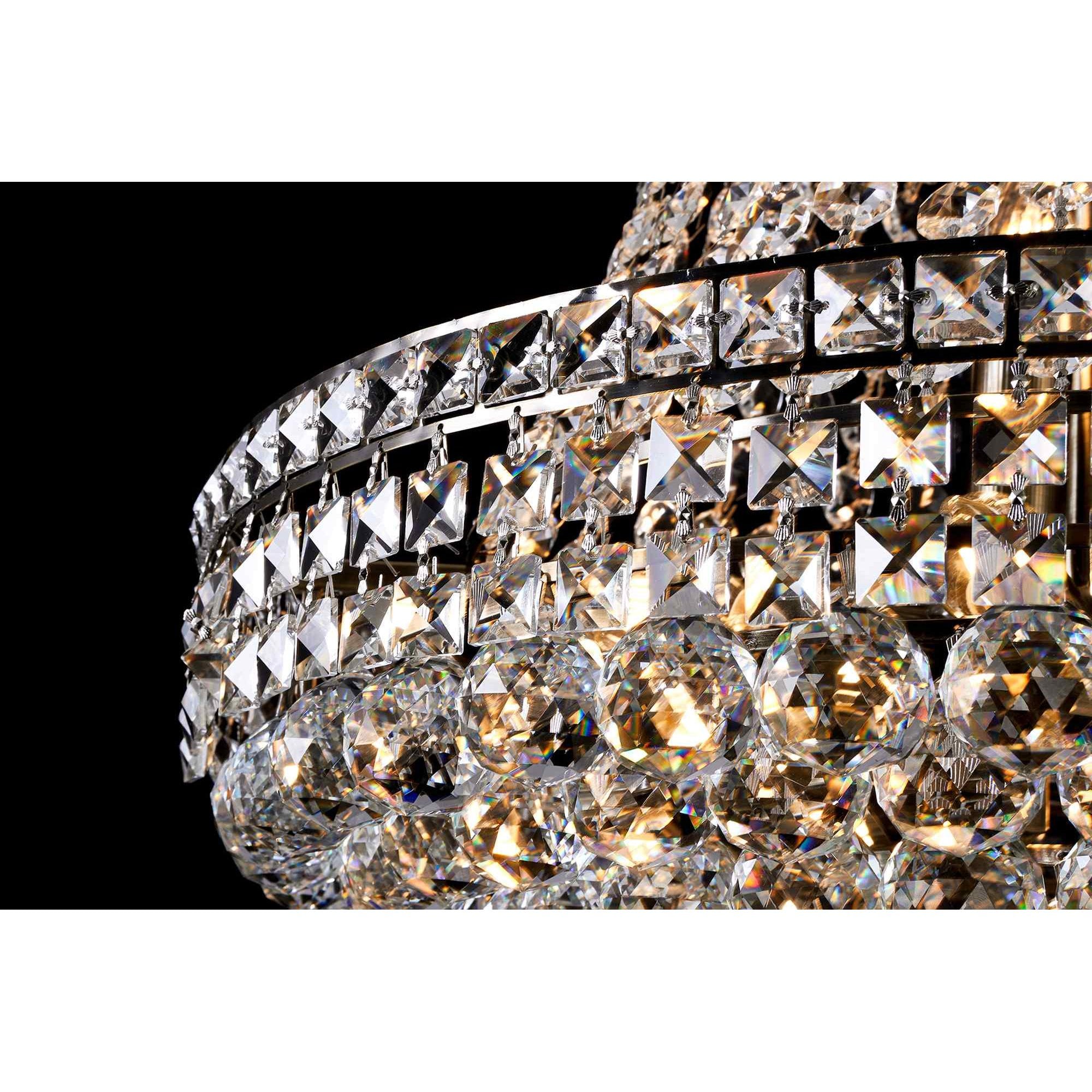 IL32091 Frances Pendant 14 Light E14 Antique Brass/Crystal