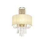 IL31756 Freida Wall Lamp Ivory Cream Shade 2 Light E14 French Gold/Crystal