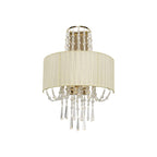 IL31756 Freida Wall Lamp Ivory Cream Shade 2 Light E14 French Gold/Crystal