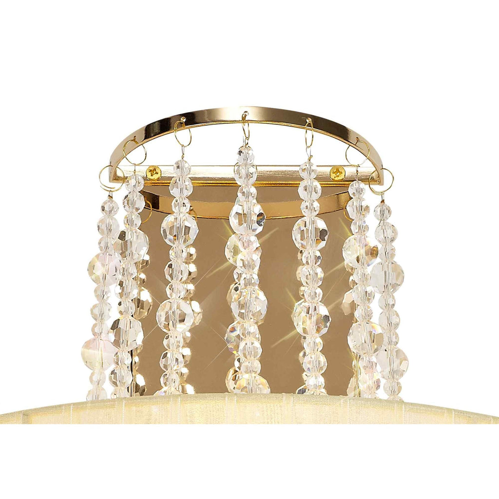 IL31756 Freida Wall Lamp Ivory Cream Shade 2 Light E14 French Gold/Crystal