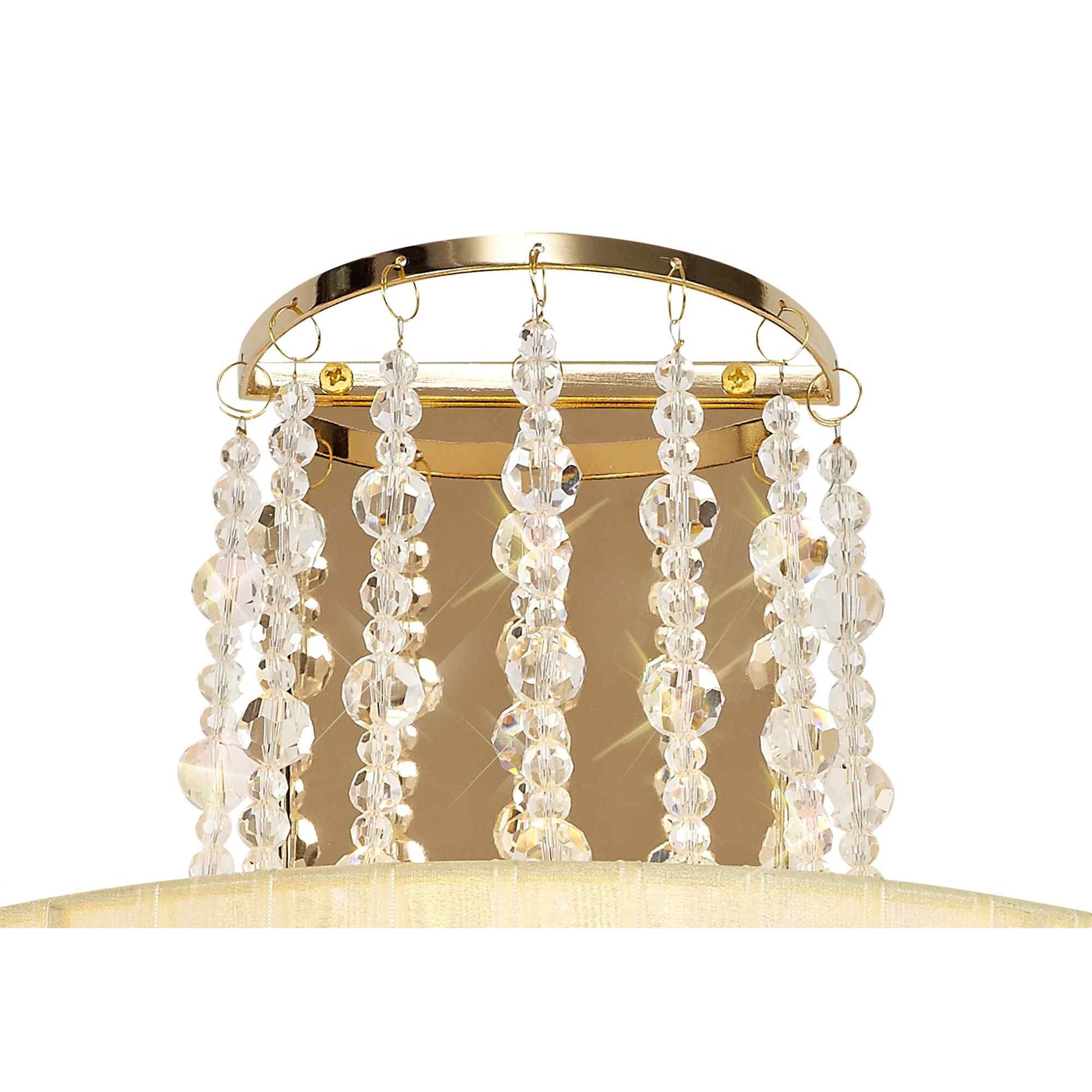 IL31756 Freida Wall Lamp Ivory Cream Shade 2 Light E14 French Gold/Crystal