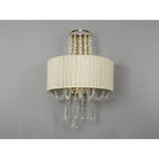 IL31756 Freida Wall Lamp Ivory Cream Shade 2 Light E14 French Gold/Crystal