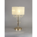 IL31759 Freida Table Lamp Ivory Cream Shade 3 Light E14 French Gold/Crystal