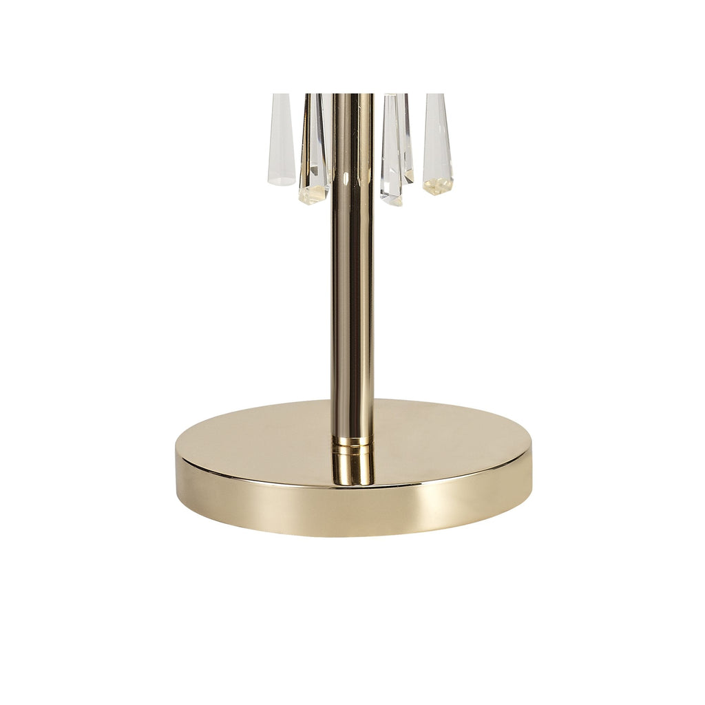 IL31759 Freida Table Lamp Ivory Cream Shade 3 Light E14 French Gold/Crystal