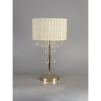 IL31759 Freida Table Lamp Ivory Cream Shade 3 Light E14 French Gold/Crystal