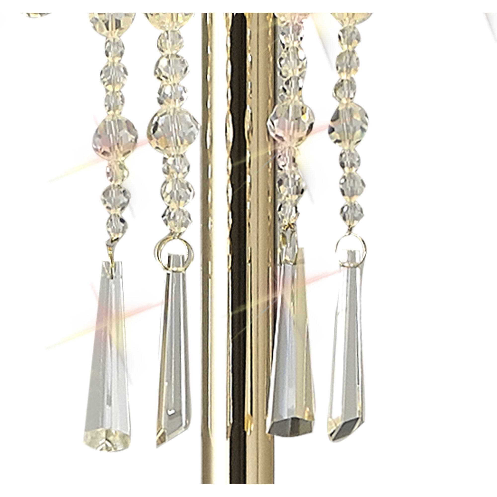 Freida Floor  Lamp Ivory Cream Shade 3 Light E14 French Gold/Crystal