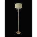 IL31763 Freida Floor Lamp Ivory Cream Shade 3 Light E14 French Gold/Crystal