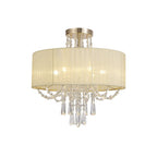 IL31757 Freida Semi Flush Ivory Cream Shade 6 Light E14 French Gold/Crystal