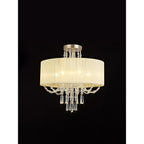 IL31757 Freida Semi Flush Ivory Cream Shade 6 Light E14 French Gold/Crystal