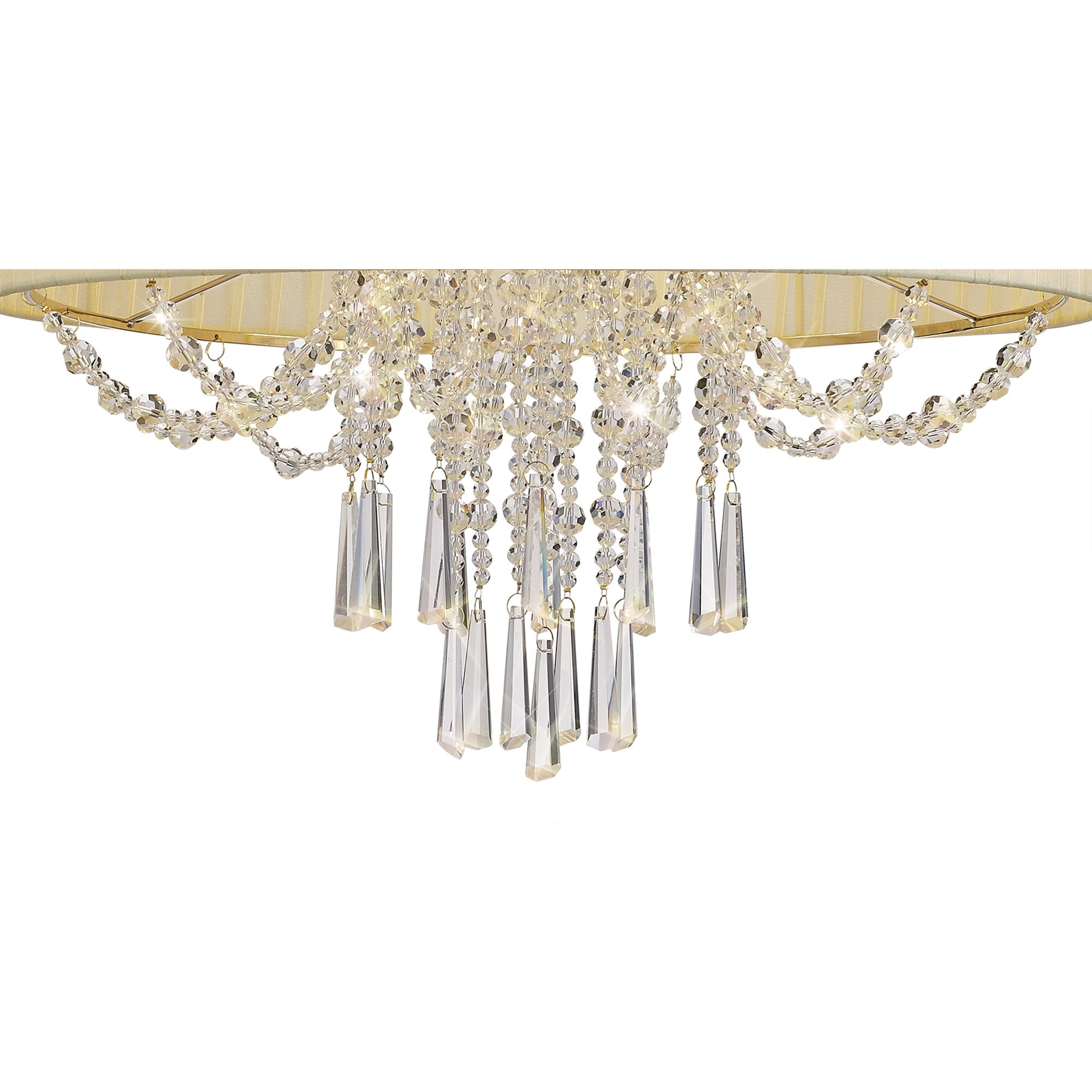 IL31757 Freida Semi Flush Ivory Cream Shade 6 Light E14 French Gold/Crystal