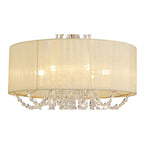 IL31757 Freida Semi Flush Ivory Cream Shade 6 Light E14 French Gold/Crystal