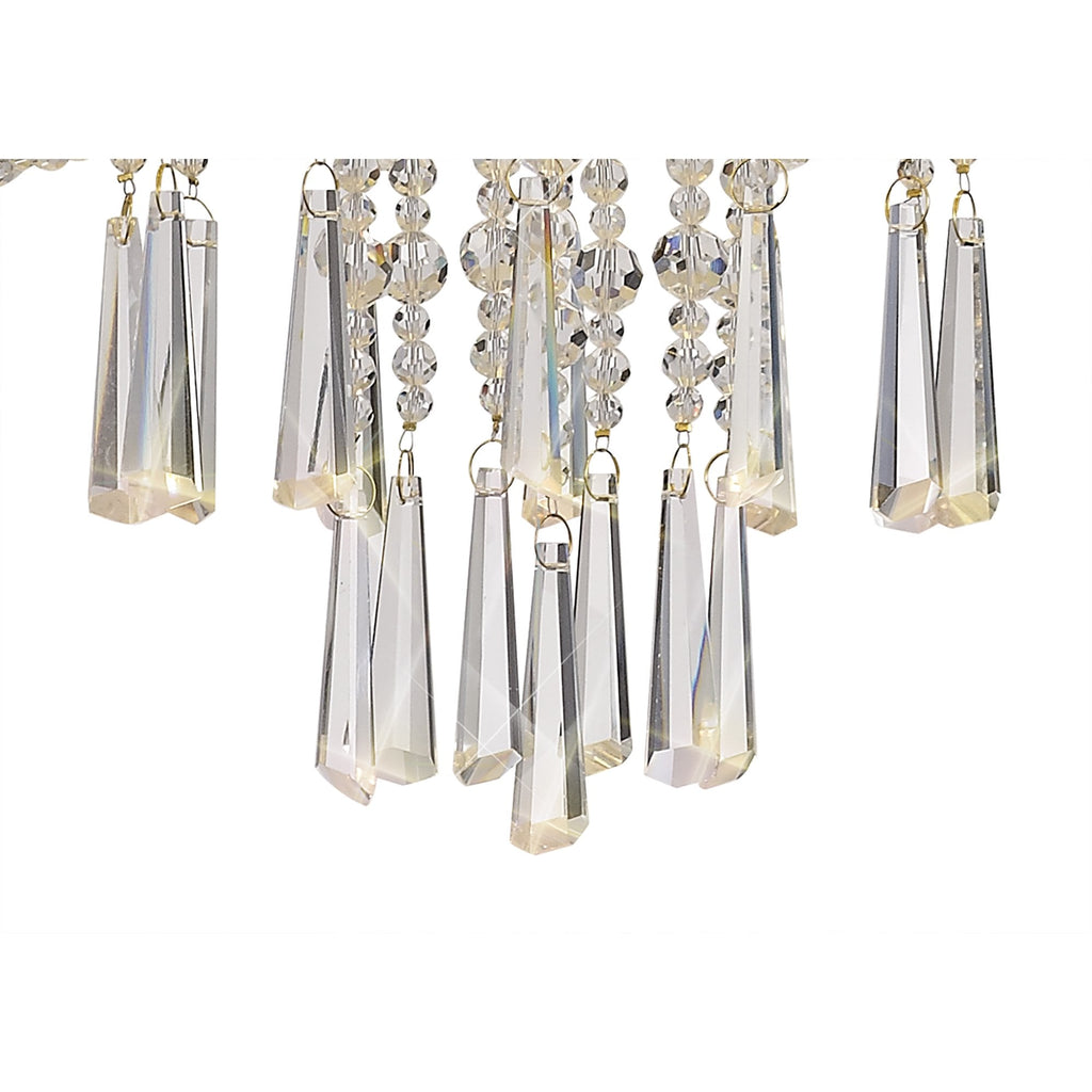 IL31757 Freida Semi Flush Ivory Cream Shade 6 Light E14 French Gold/Crystal
