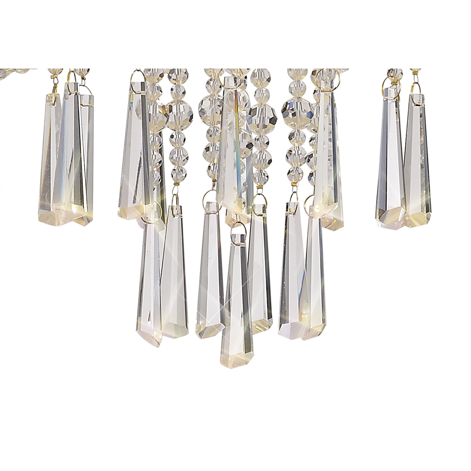 IL31757 Freida Semi Flush Ivory Cream Shade 6 Light E14 French Gold/Crystal