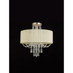 IL31757 Freida Semi Flush Ivory Cream Shade 6 Light E14 French Gold/Crystal