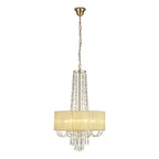 IL31758 Freida Pendant Ivory Cream Shade 6 Light E14 French Gold/Crystal