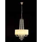 IL31758 Freida Pendant Ivory Cream Shade 6 Light E14 French Gold/Crystal