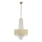 IL31758 Freida Pendant Ivory Cream Shade 6 Light E14 French Gold/Crystal