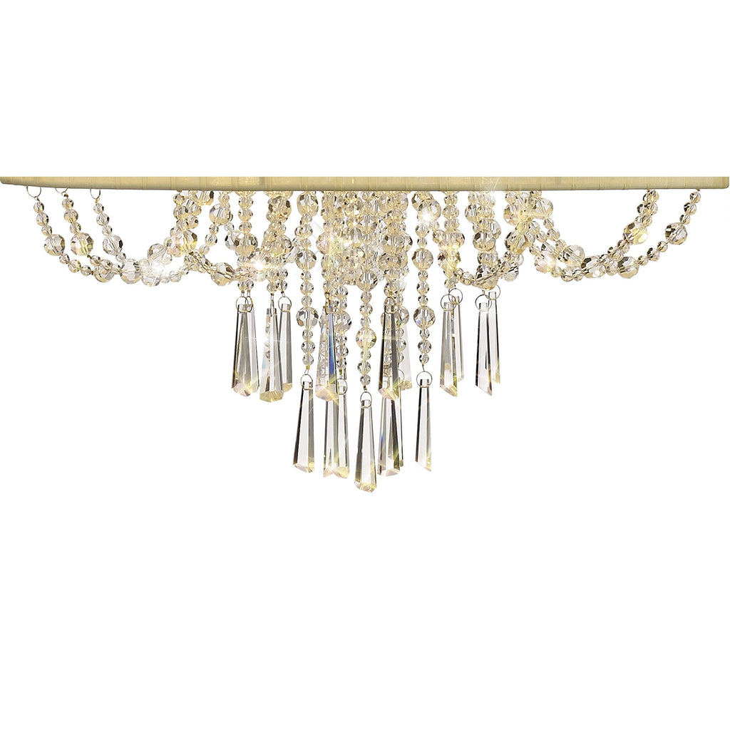 IL31758 Freida Pendant Ivory Cream Shade 6 Light E14 French Gold/Crystal