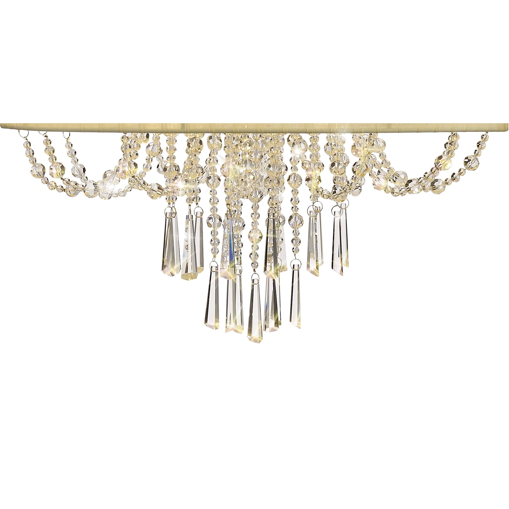 IL31758 Freida Pendant Ivory Cream Shade 6 Light E14 French Gold/Crystal