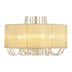 IL31758 Freida Pendant Ivory Cream Shade 6 Light E14 French Gold/Crystal