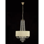 IL31758 Freida Pendant Ivory Cream Shade 6 Light E14 French Gold/Crystal