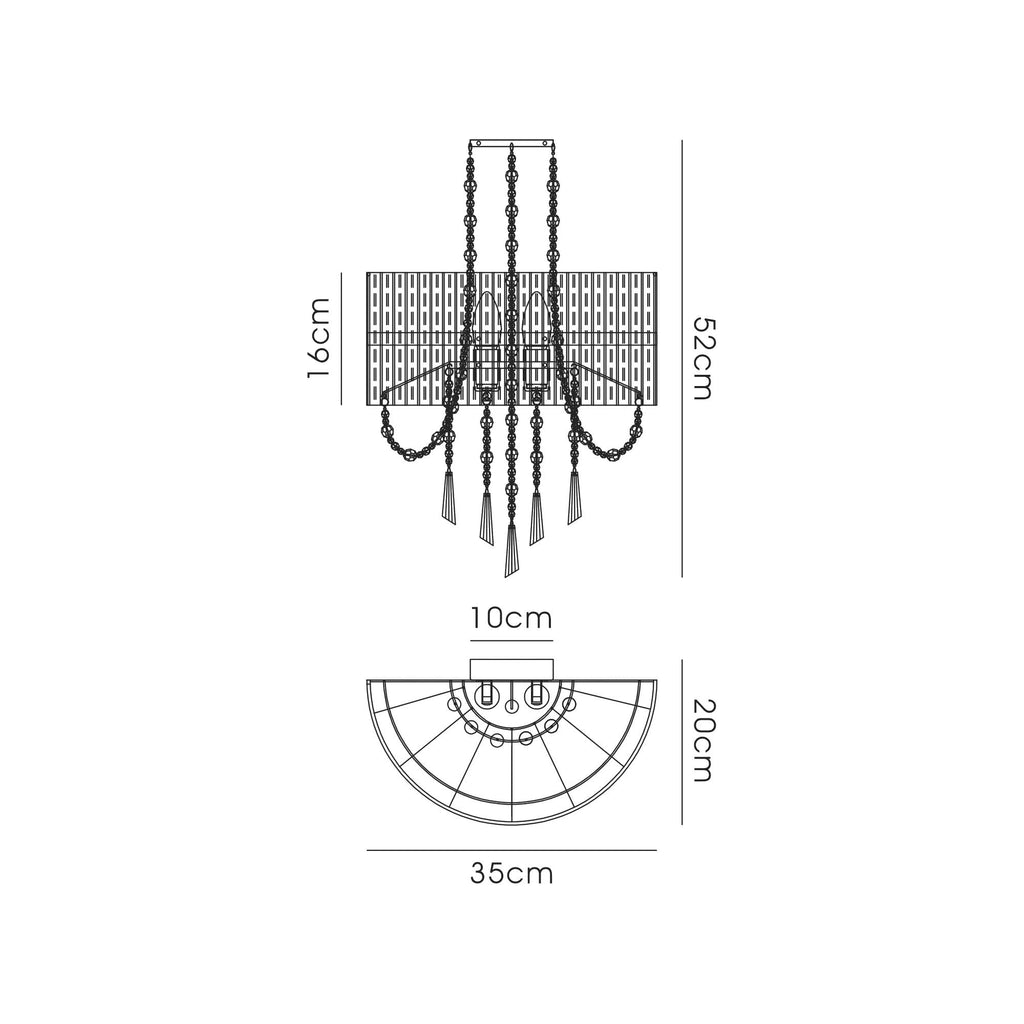 IL31746/GY Freida Wall Lamp Grey Shade 2 Light E14 Polished Chrome/Crystal
