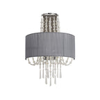 IL31746/GY Freida Wall Lamp Grey Shade 2 Light E14 Polished Chrome/Crystal