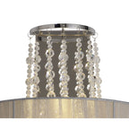 IL31746/GY Freida Wall Lamp Grey Shade 2 Light E14 Polished Chrome/Crystal