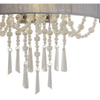 IL31746/GY Freida Wall Lamp Grey Shade 2 Light E14 Polished Chrome/Crystal