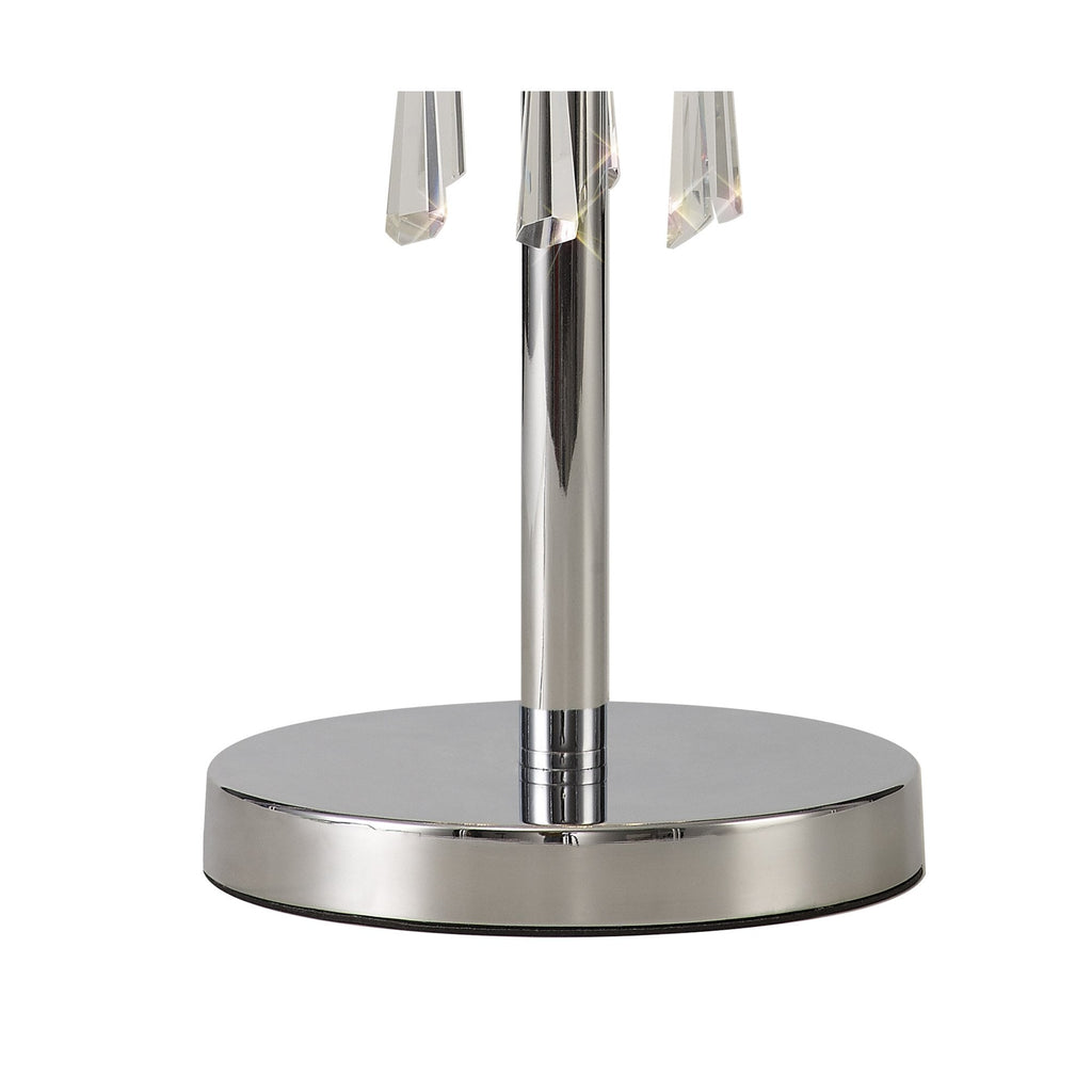 IL31749/GY Freida Table Lamp Grey Shade 3 Light E14 Polished Chrome/Crystal