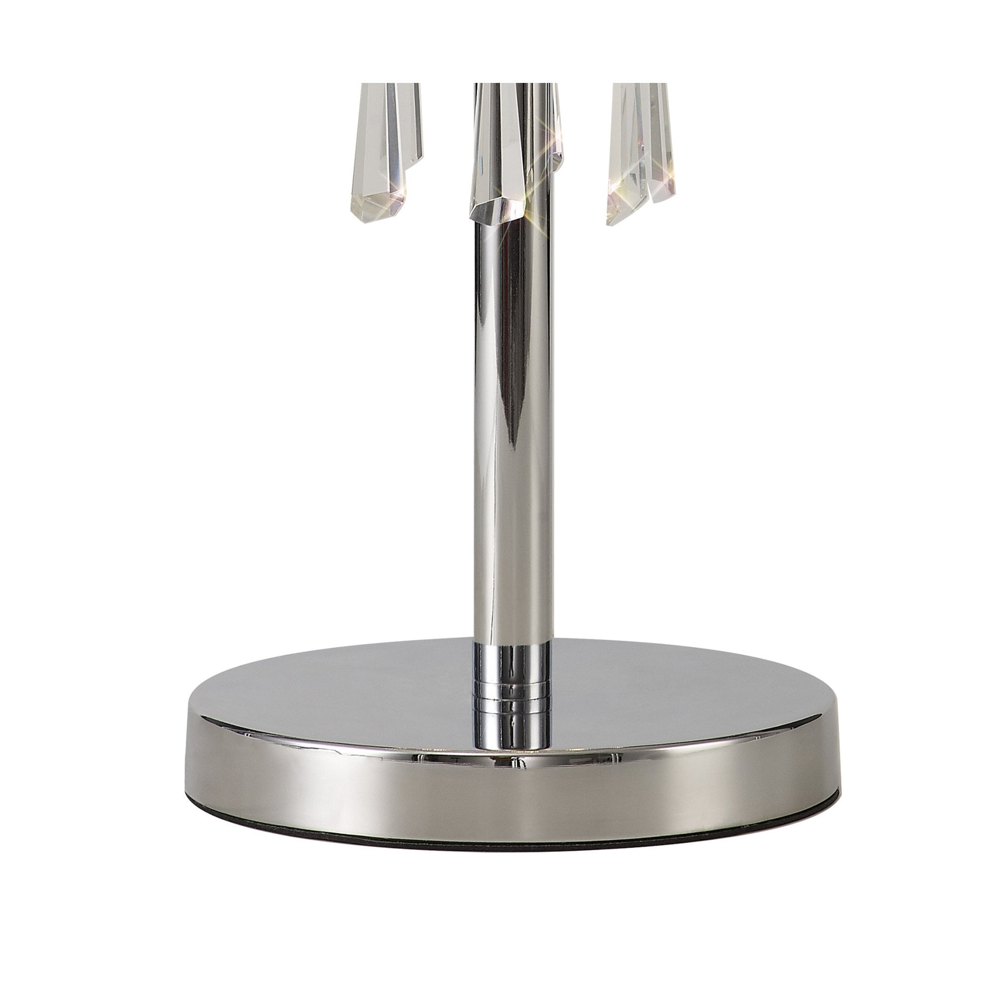 IL31749/GY Freida Table Lamp Grey Shade 3 Light E14 Polished Chrome/Crystal