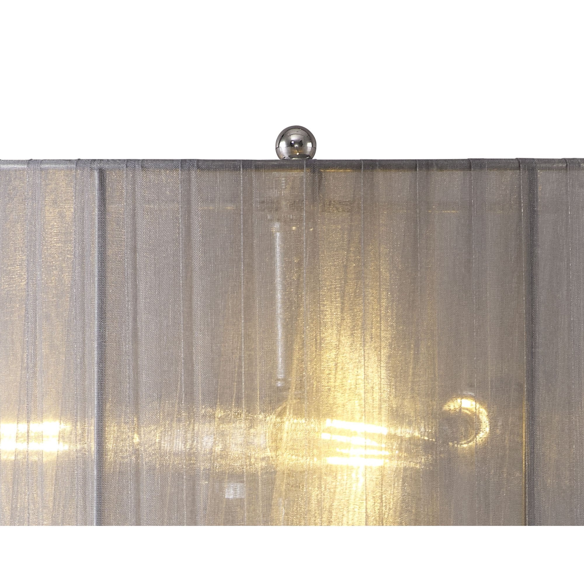 IL31749/GY Freida Table Lamp Grey Shade 3 Light E14 Polished Chrome/Crystal