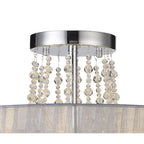 IL31747/GY Freida Semi Flush Grey Shade 6 Light E14 Polished Chrome/Crystal